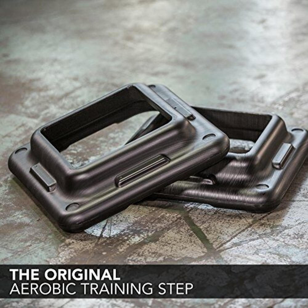 The Step 2pc. Original Health Club Size Aerobic Step Riser Set - Black