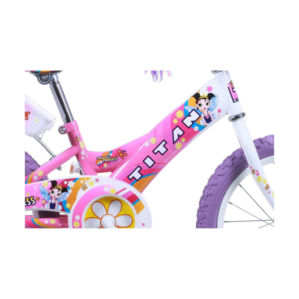 Titan 16" Girls' Flower Princess BMX Bike with Training Wheels