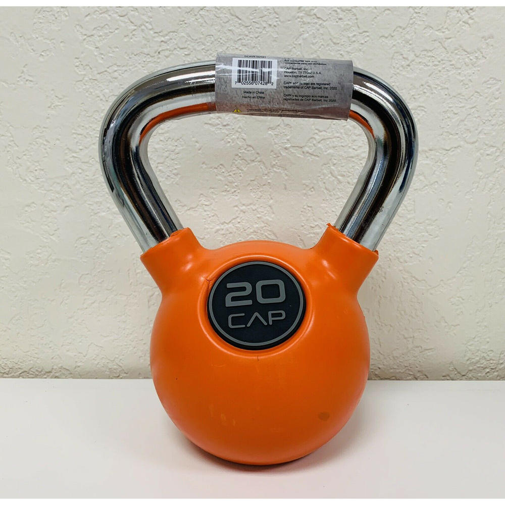 CAP 20lb Rubber Coated Kettlebell with Chrome Handle