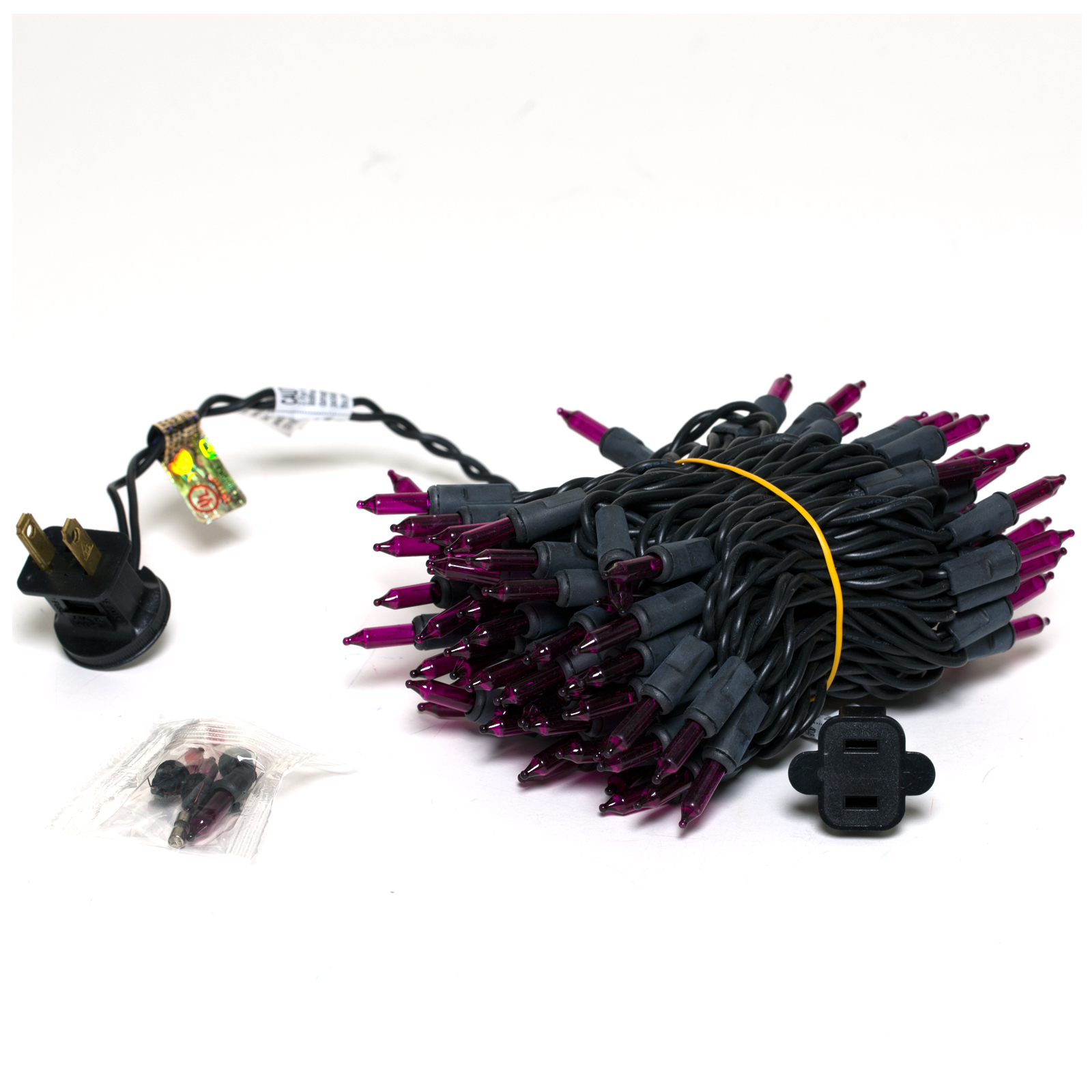 Sylvania Halloween Mini 100 Lights Set with Black Wire Purple