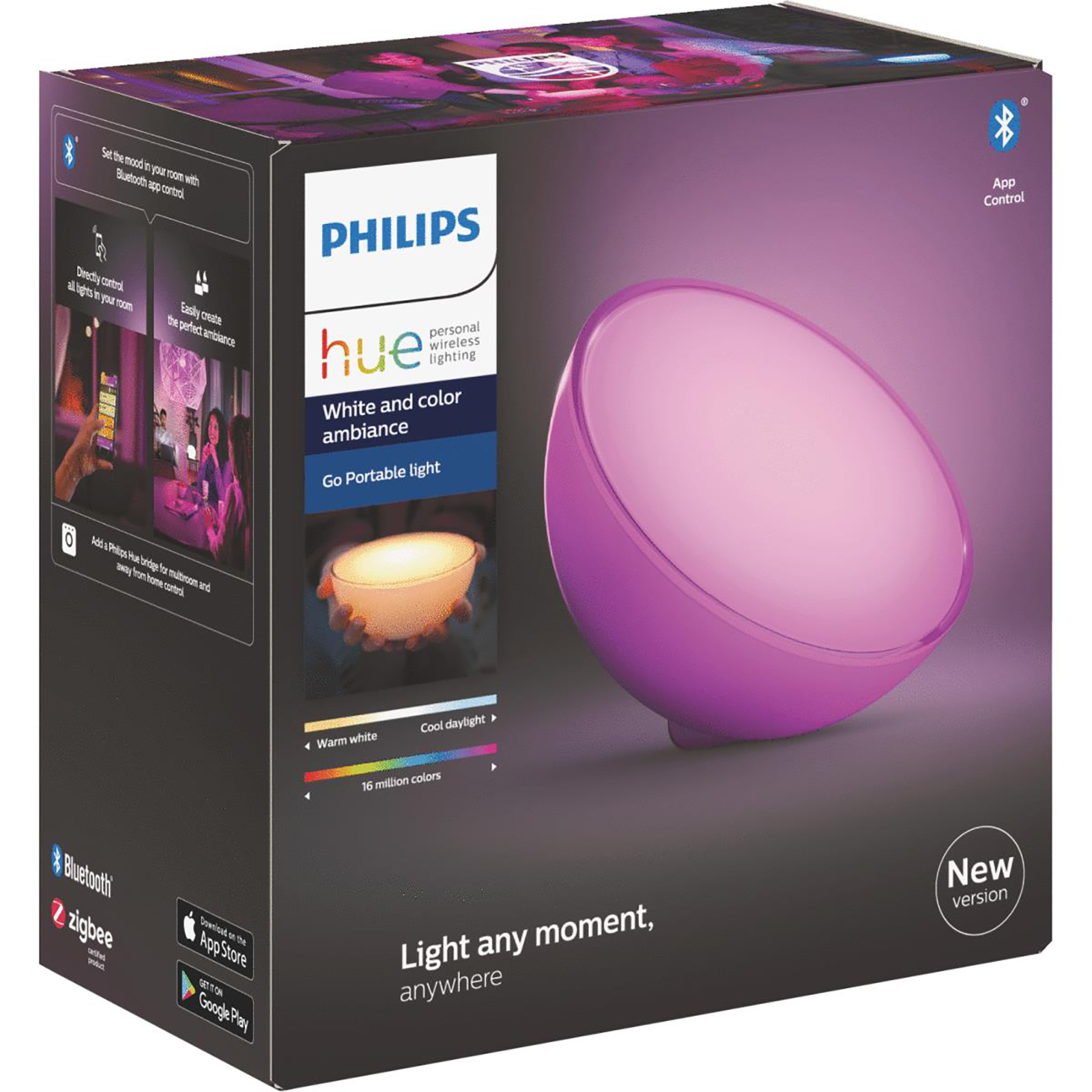 Philips Hue Hue Go Portable Dimmable LED Smart Light - White