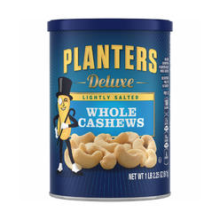 PLANTERS Deluxe Lightly Salted Whole Cashews, 18.25 oz. Resealable Canister - Lightly Salted Cashews & Lightly Salted Nuts - Nut