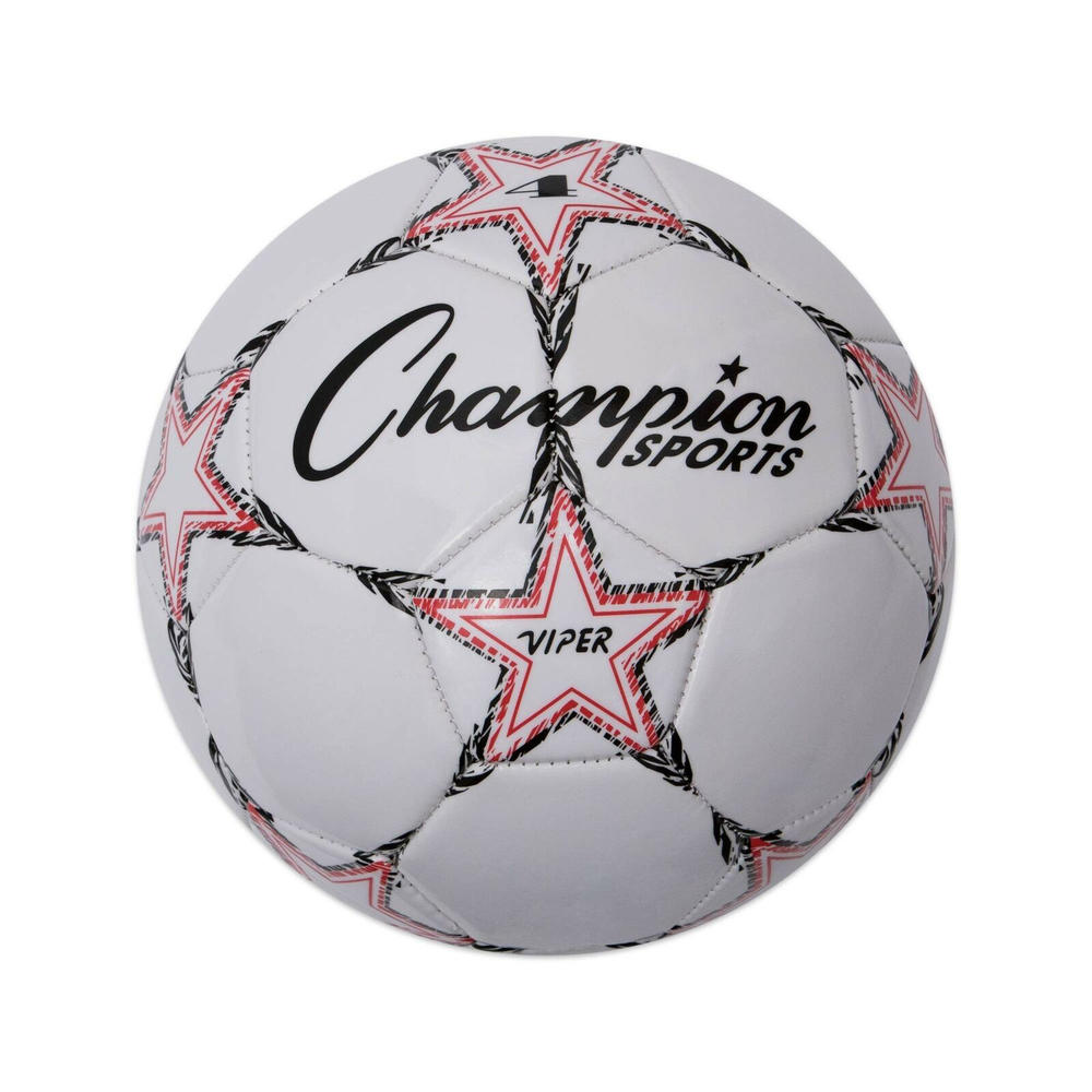 Champion Sports 4 Size Viper Soccer Ball - White