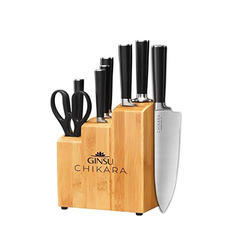 Ginsu Gourmet Chikara Series Forged 8-Piece Japanese Steel Knife Set â€“ Cutlery Set with 420J Stainless Steel Kitchen Knives