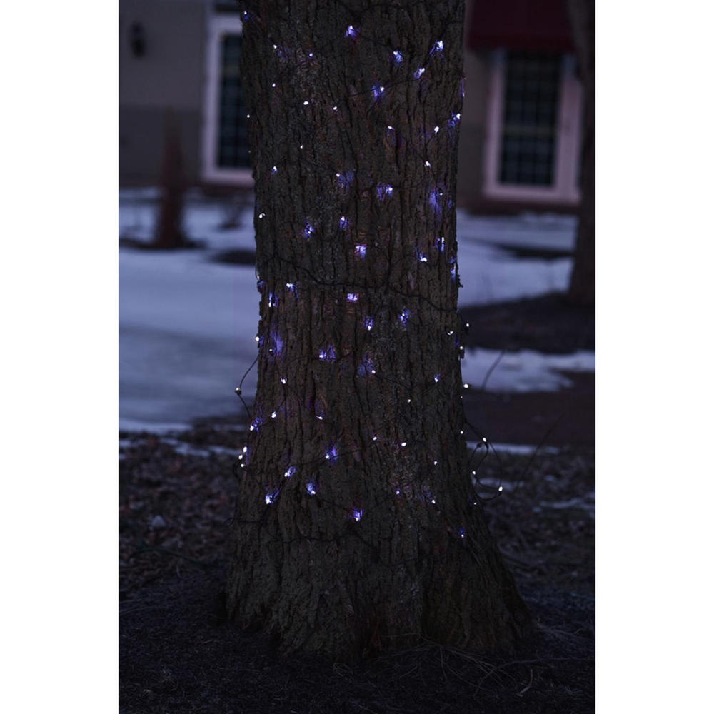 Northlight 2' x 8' Tree Trunk Wrap Christmas Net Lights - Blue and Brown