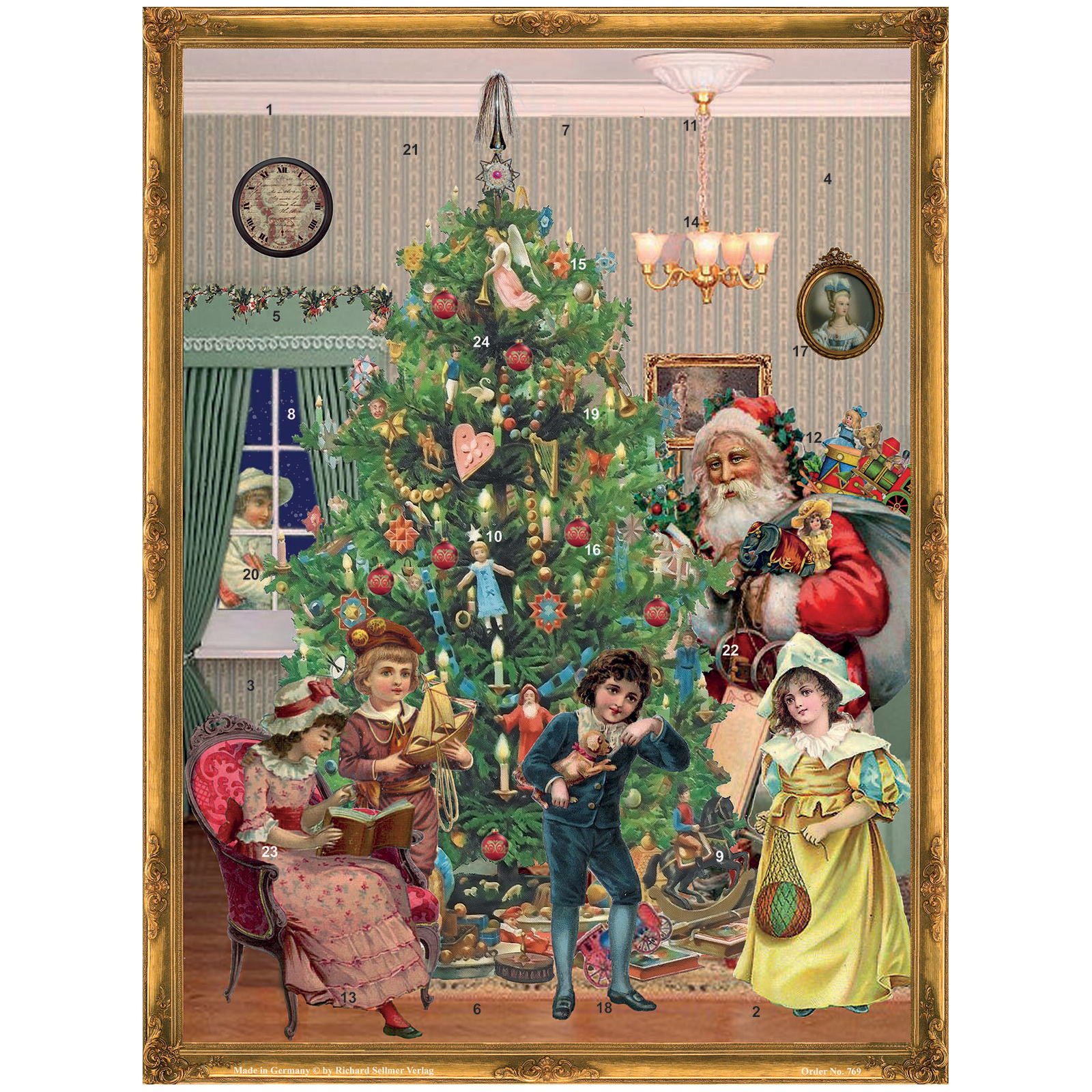 Alexander 14" Sellmer Advent Victorian Style Christmas Tree Calendar