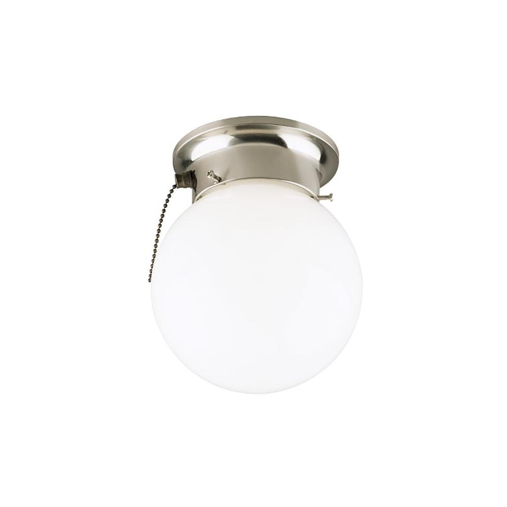 Home Impressions ICL9BNW 6" Flush Mount Ceiling Fixture - White & Brushed Nickel