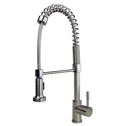 Builders Shoppe 1151SS 21" Single Handle Spring Pull-Down Kitchen Faucet Stainless Steel Finish