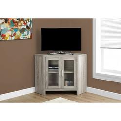 Monarch TV STAND - 42"L / DARK TAUPE CORNER WITH GLASS DOORS