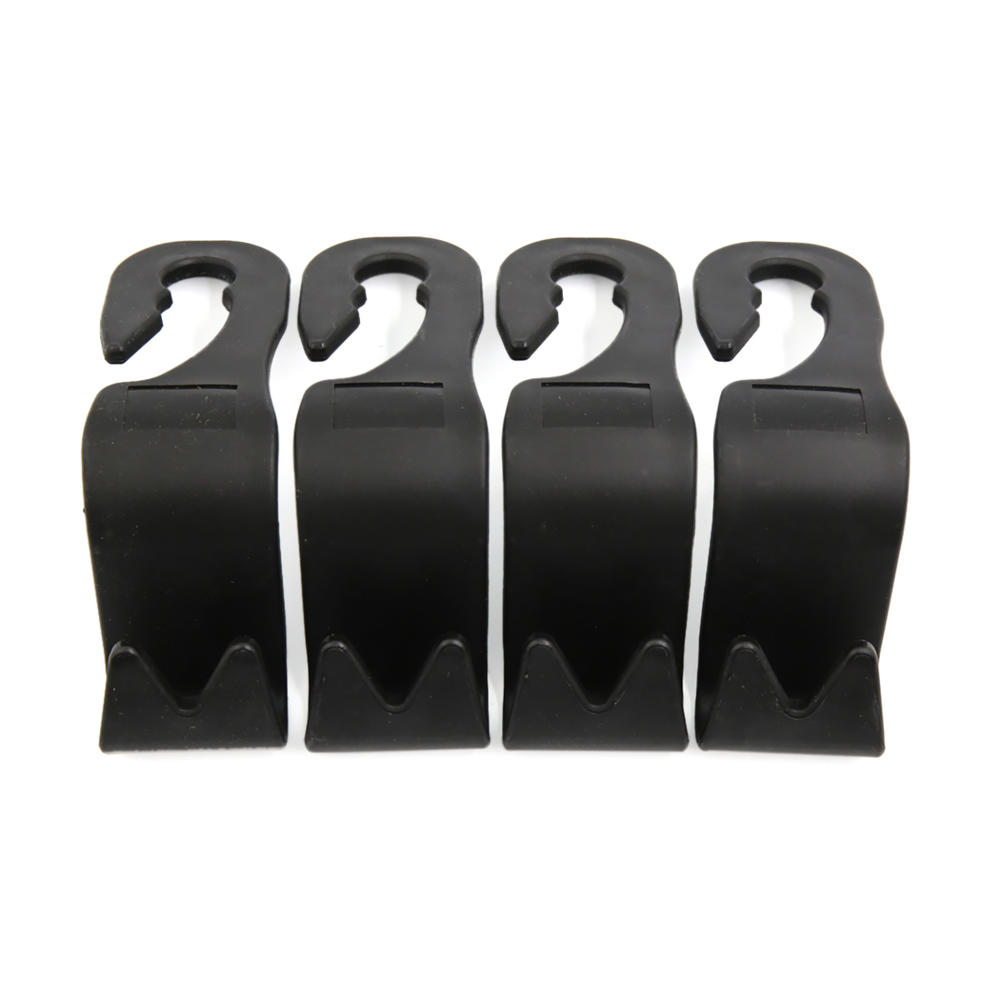 Unique Bargains 4pc. Car Headrest Hook Shell Set - Black