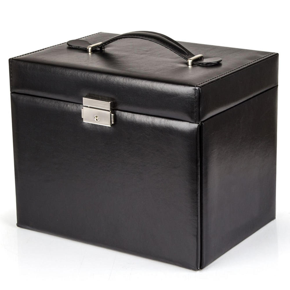 Kendal 4 Sections Jewelry Box Travel Case - Black