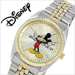 Disney Men's Mickey Mouse Two-tone Day Date Stainless Steel Band Watch MCK339