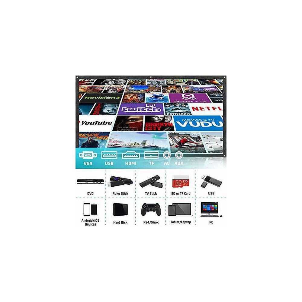 TMY V08 Full HD Projector with 100" Screen