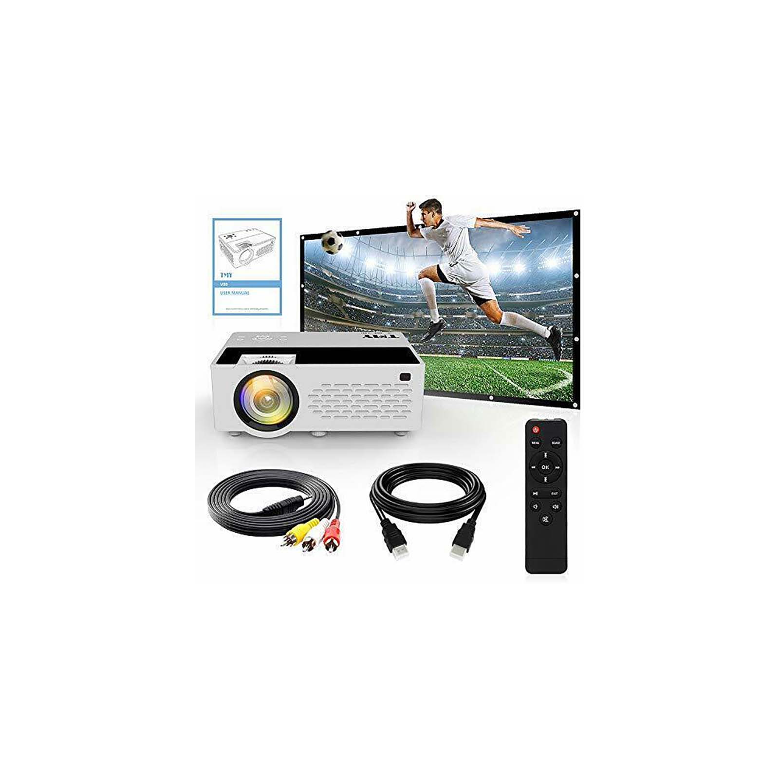 T TOPVISION Mini Projector, 7500L Portable Home Cinema Projector