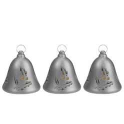Christmas Central Exclusive Northlight Set of 3 Musical Lighted Silver Bells Christmas Decorations, 6.5"