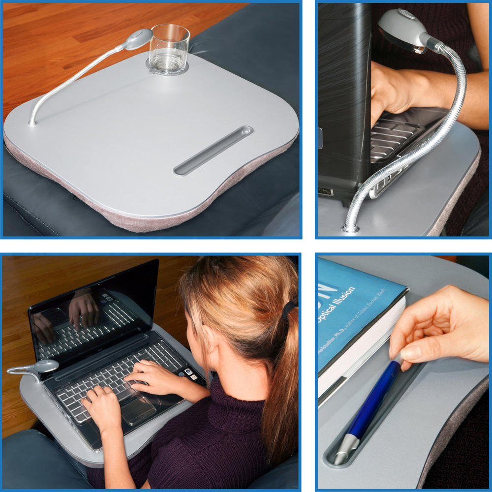 Living Healthy Products LDBD-001-01 Business Class Portable Laptop Lap Desk - Gray