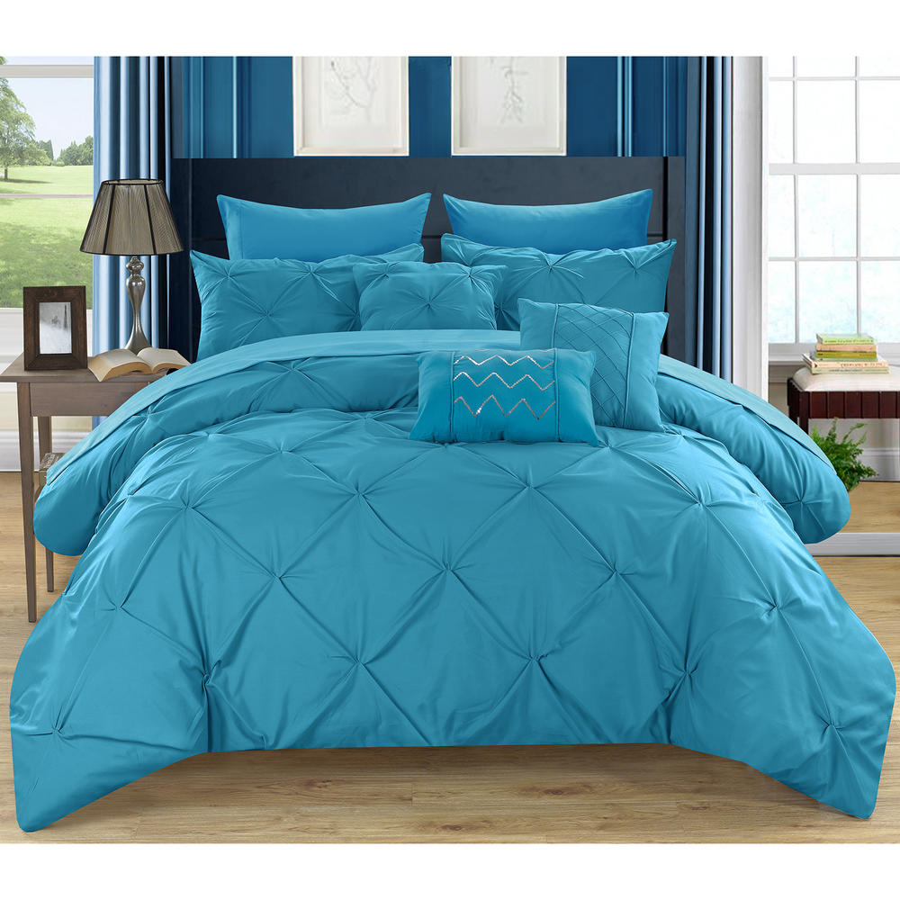 Chic Home 10pc. Hannah Queen Comforter Set – Turquoise
