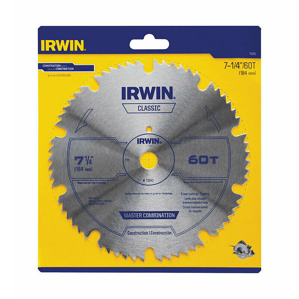 Irwin Tools 7.25" 60T Master Combination Saw Blade - Silver