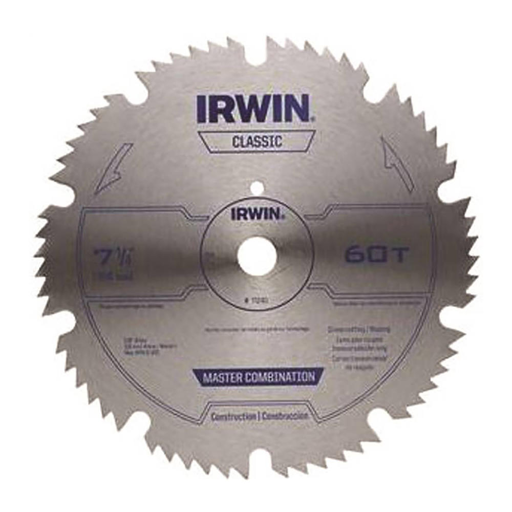 Irwin Tools 7.25" 60T Master Combination Saw Blade - Silver