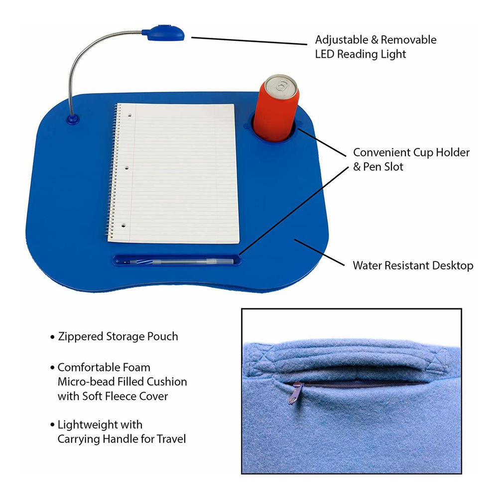 Laptop Buddy 72698006 Portable Foamfilled Cushion Laptop Lap Desk Blue
