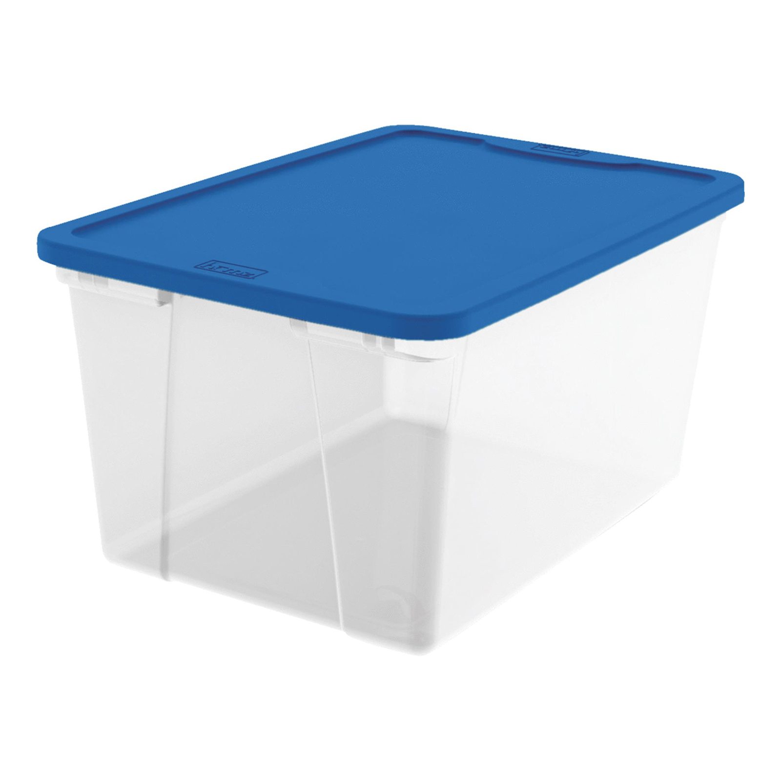 Homz Products 64qt. Storage Tote - Clear/Blue