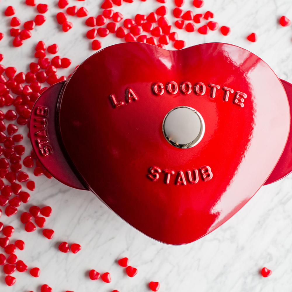 Staub 1.75qt. Heart-Shaped Cocotte - Cherry