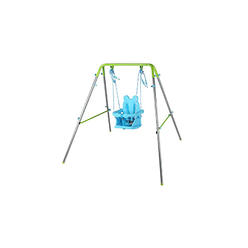 sportspower my first toddler swing - heavy-duty baby indoor/outdoor swing set with safety harness, blue, 52"l x 55"w x 47"h