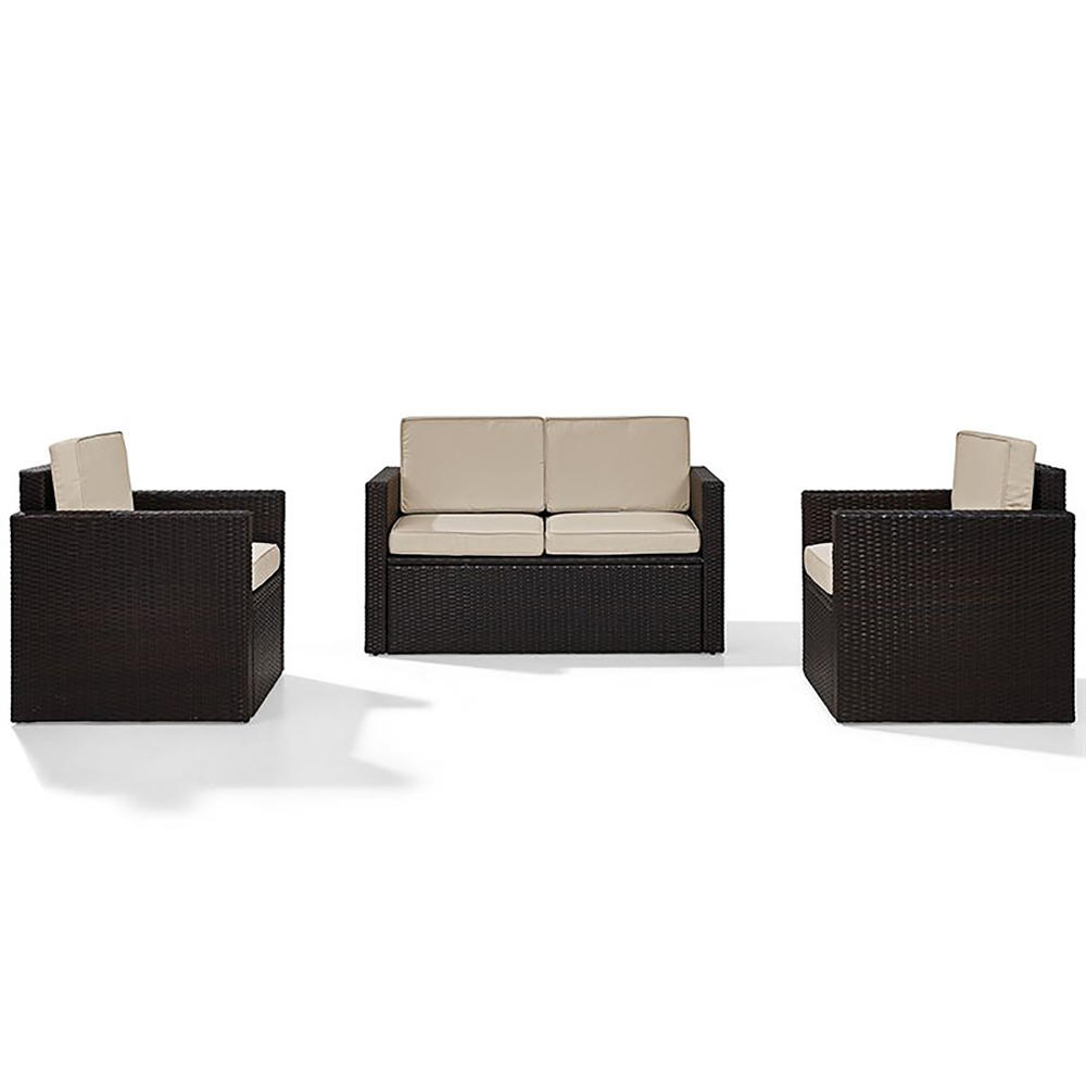 Crosley Furniture Palm Harbor 3pc. Outdoor Seating Set with Cushions - Brown/Gray