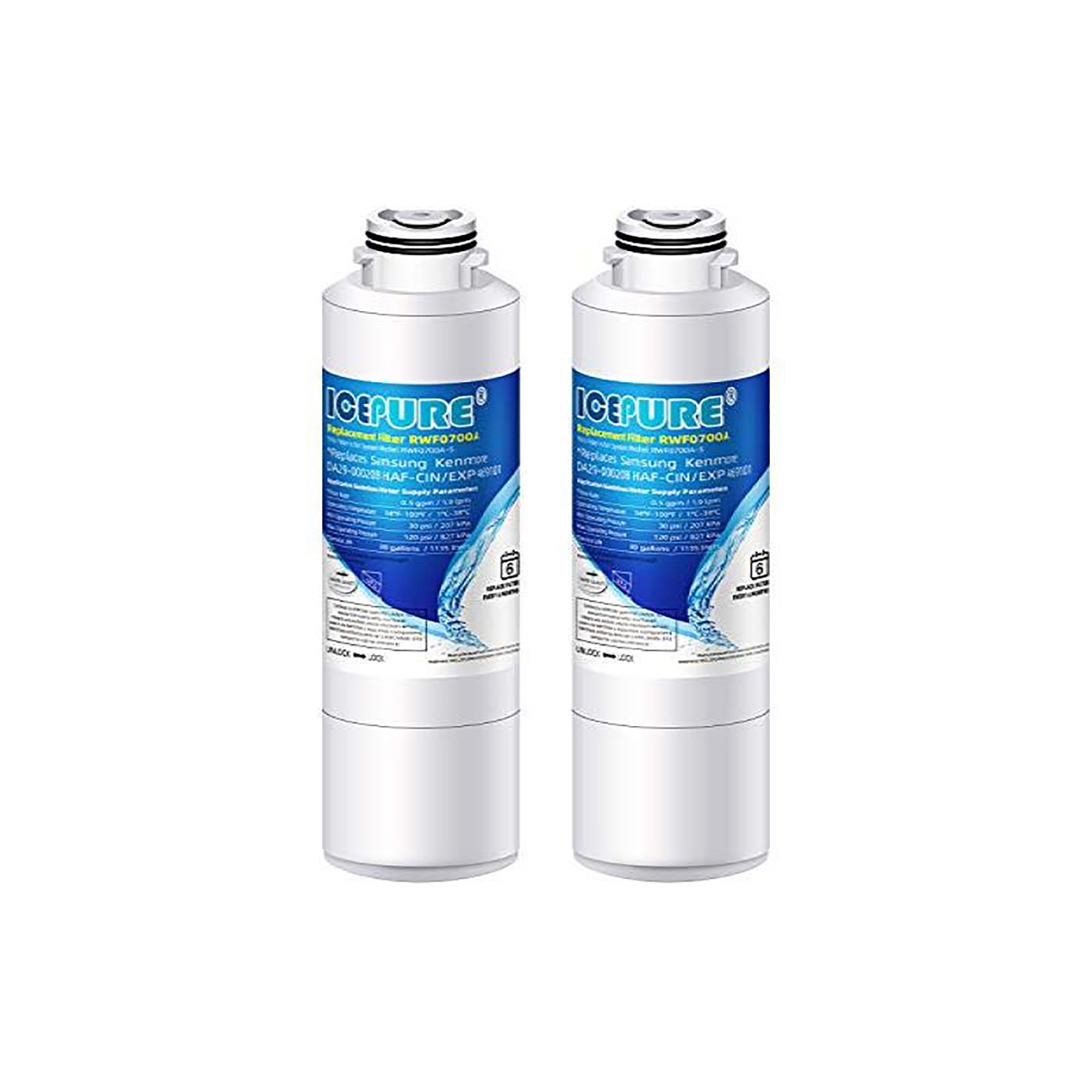 ICEPURE APLNSB00ZY5H5JK 2pc. Replacement Refrigerator Water Filter Set for Samsung