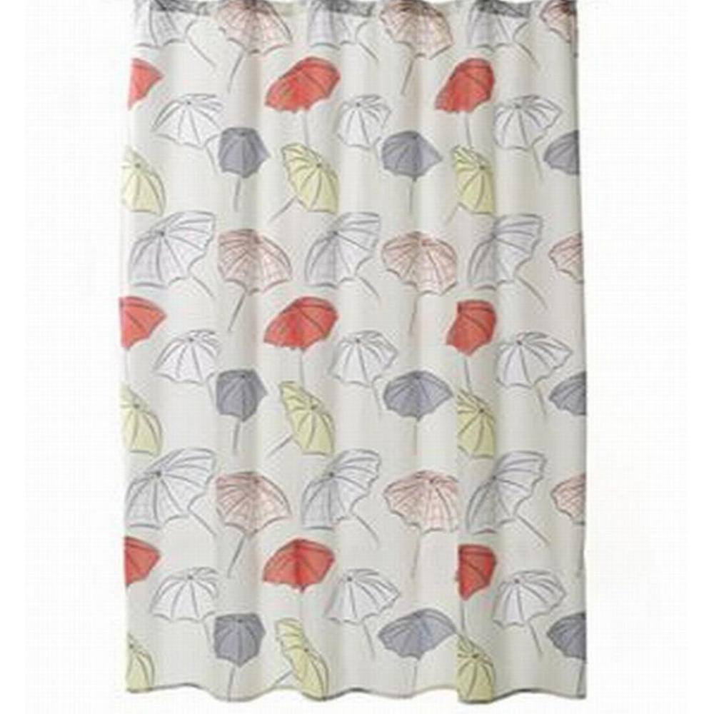 Home Classics Umbrellas Fabric Shower Curtain - Gray Yellow Red