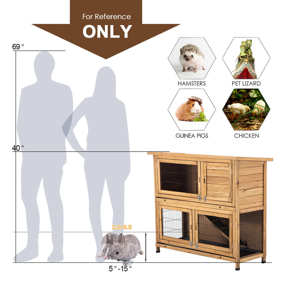 Lovupet Wooden Small Animal Habitat with Tray and 4 Doors