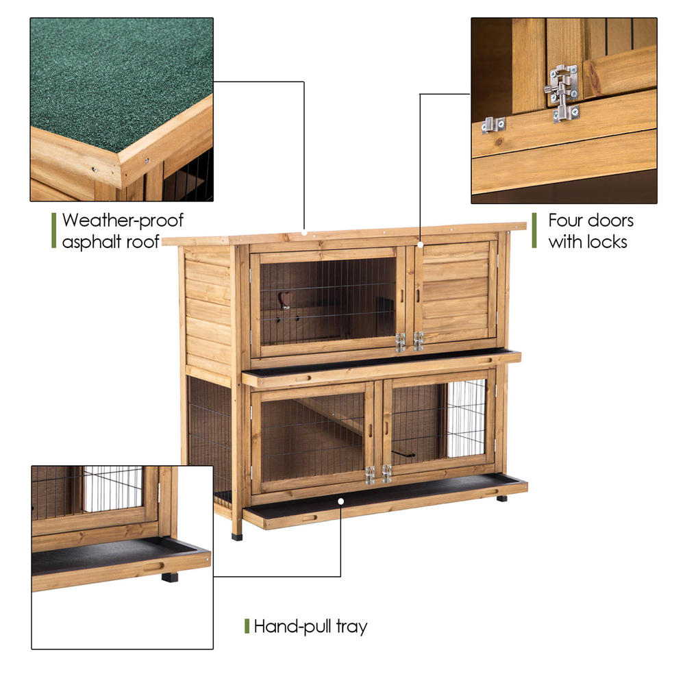 Lovupet Wooden Small Animal Habitat with Tray and 4 Doors