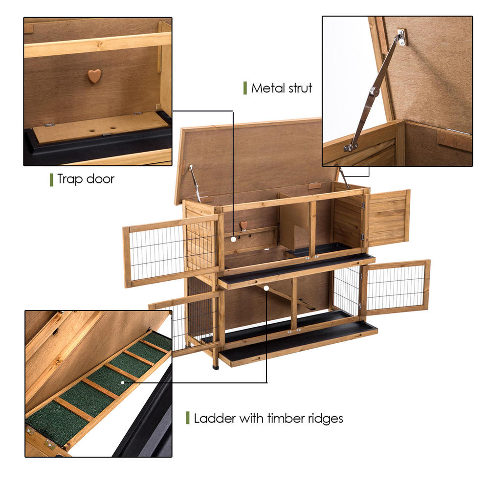 Lovupet Wooden Small Animal Habitat with Tray and 4 Doors