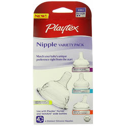 Playtex Nipple Variety Kit, Medium Flow, 4-Count