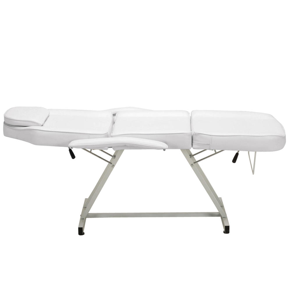 BarberPub 72" Adjustable 3 Section Facial Bed Massage Table - White