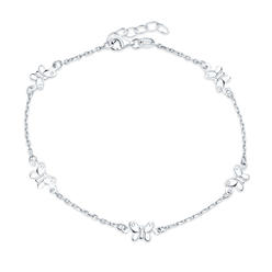 bling jewelry Multi Butterfly Anklet Charm Ankle Bracelet For Women Sterling Silver