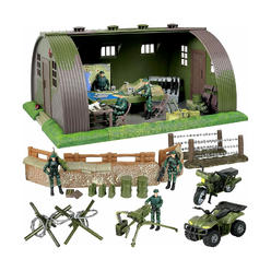 Click n' Play Click n\' Play click n play army action figures and military playset with a base barrack command center, includes 74 accessories - 6 soldier