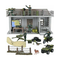 Click N' Play Military Multi Level Command Center Headquarters 51 Piece Play Set with Accessories.