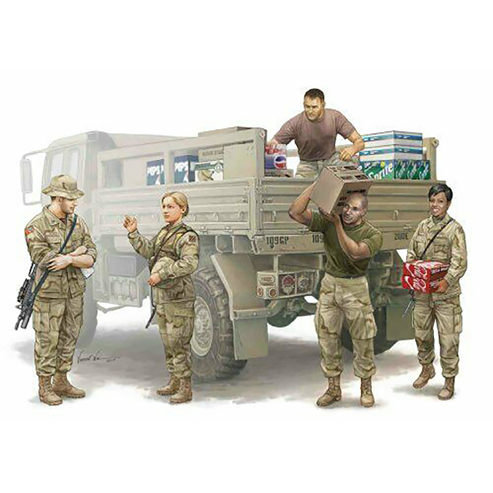 TRUMPETER Modern US Soldiers Logistics Supply Team Figure Set