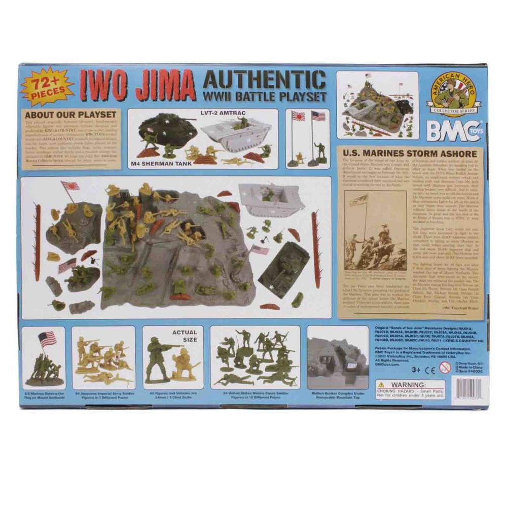 BMC Toys WW2 Iwo Jima 72pc. Island, Tanks and Soldiers Play Set