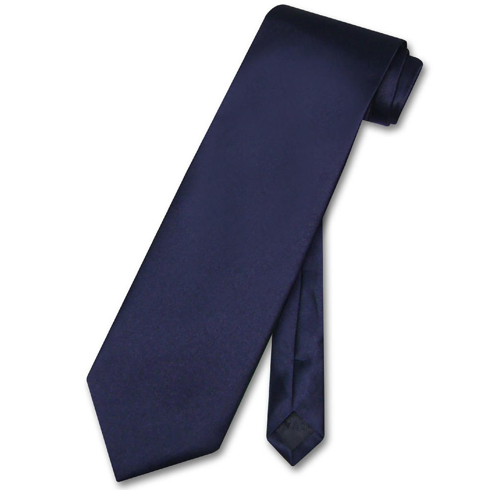 Vesuvio Napoli Men's Solid Neck Tie - Navy Blue