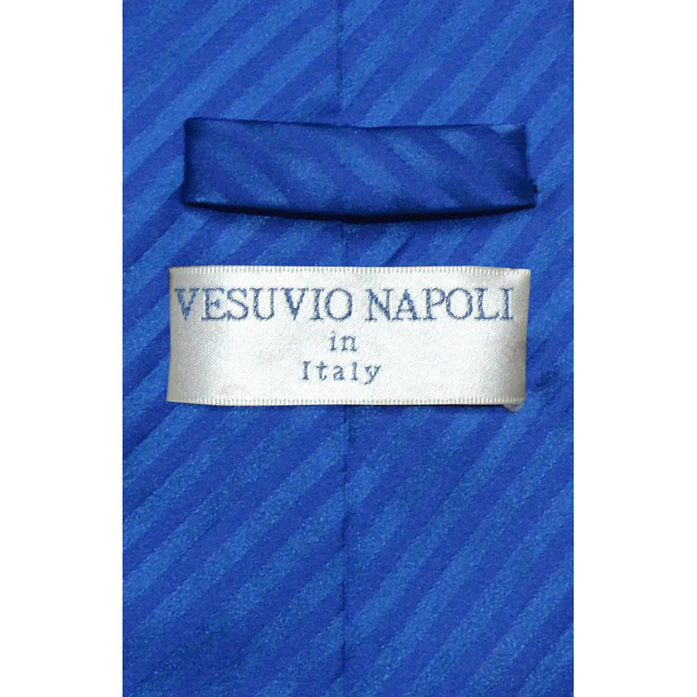 Vesuvio Napoli Men's Vertical Striped Necktie - Royal Blue