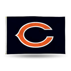 Rico 3' x 5' Orange and Black NFL Chicago Bears Rectangular Banner Flag