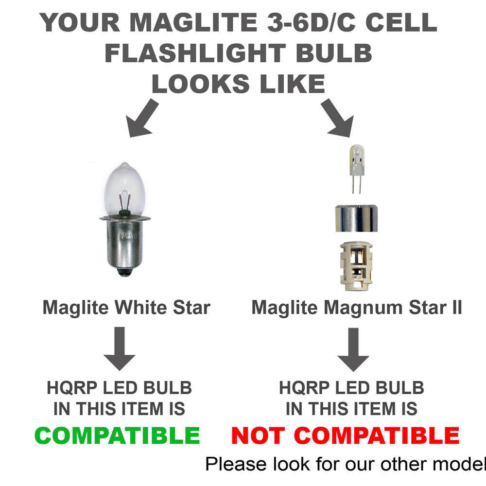 HQRP 887774409331419 200 Lumens LED Bulb for Maglite Krypton Flashlight