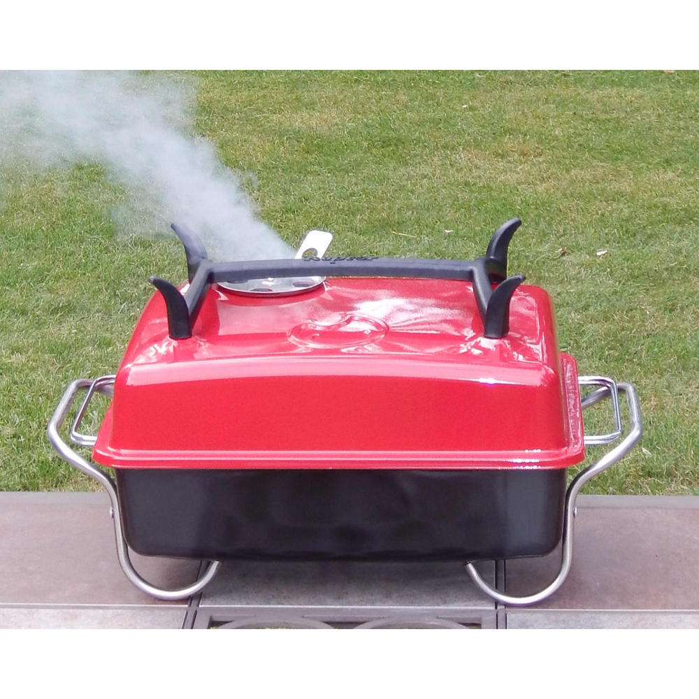 Raptor Grilling Portable Charcoal Grill Smoker - Red