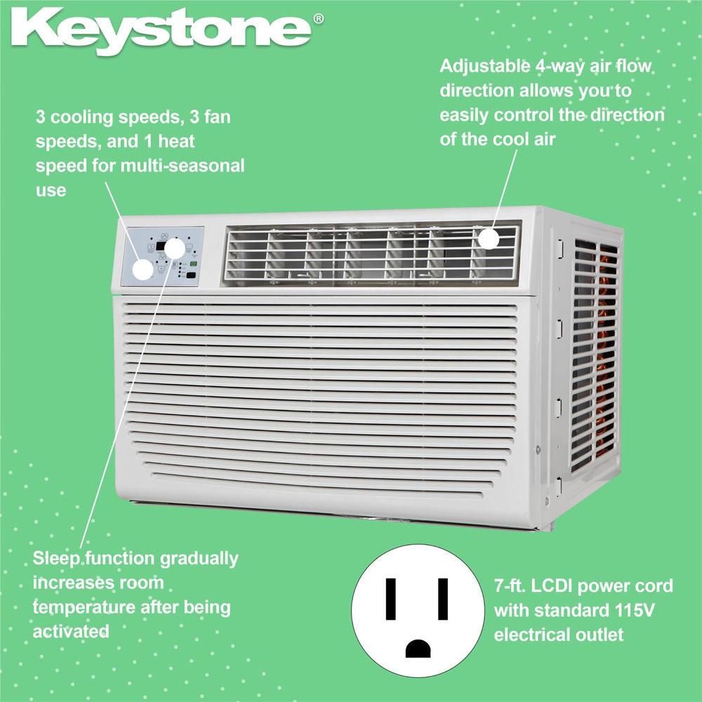 Keystone KSTHW08A 8000BTU Heat and Cool Window Air Conditioner