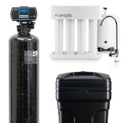 Aquasure Whole House Water Softener/Reverse Osmosis Drinking Water Filter Bundle w/ 32,000 Grain Softener & 75 GPD RO system