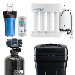 Aquasure Whole House Water Filtration Bundle w/ 48,000 Grain Water Softener, 75 GPD RO System & Triple Purpose Pre-Filter