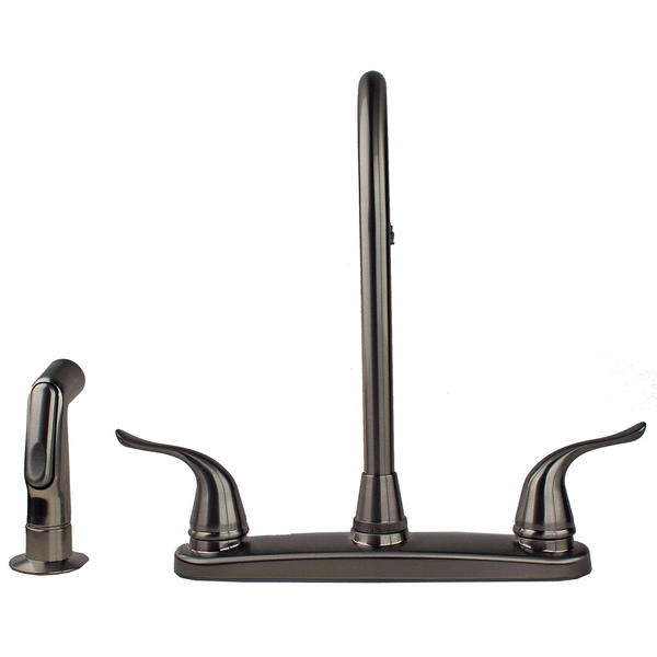 Builders Shoppe 2 Handle High Arc Faucet w/ Side Spray ...