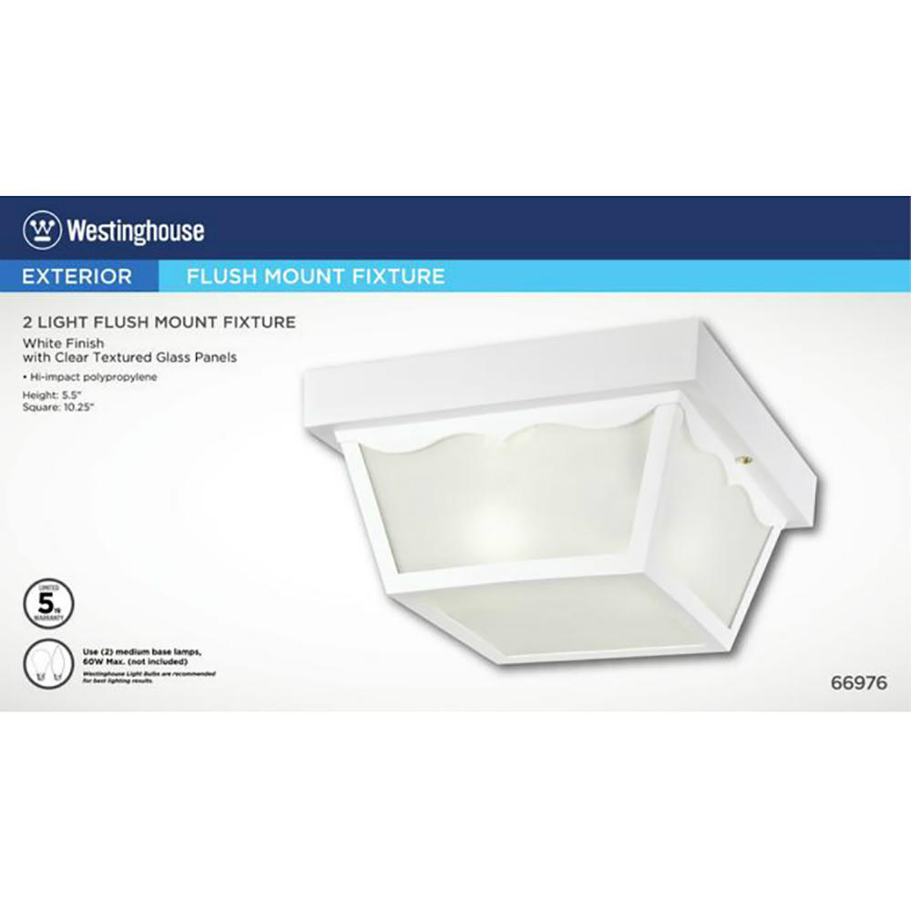 Westinghouse 2 Bulbs Outdoor Ceiling Fixture - White